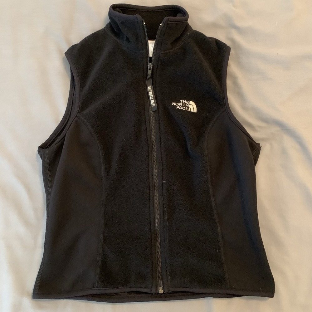 The North Face Vest Womens Small Black Fleece Full Zip Back Pocket Outdoor